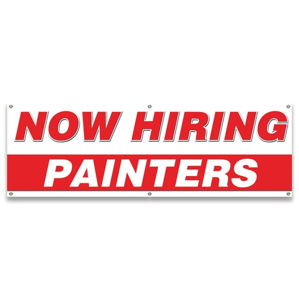 Signmission Now Hiring Painters Banner Apply Inside Accepting Application Single Sided B-72-30283 - main